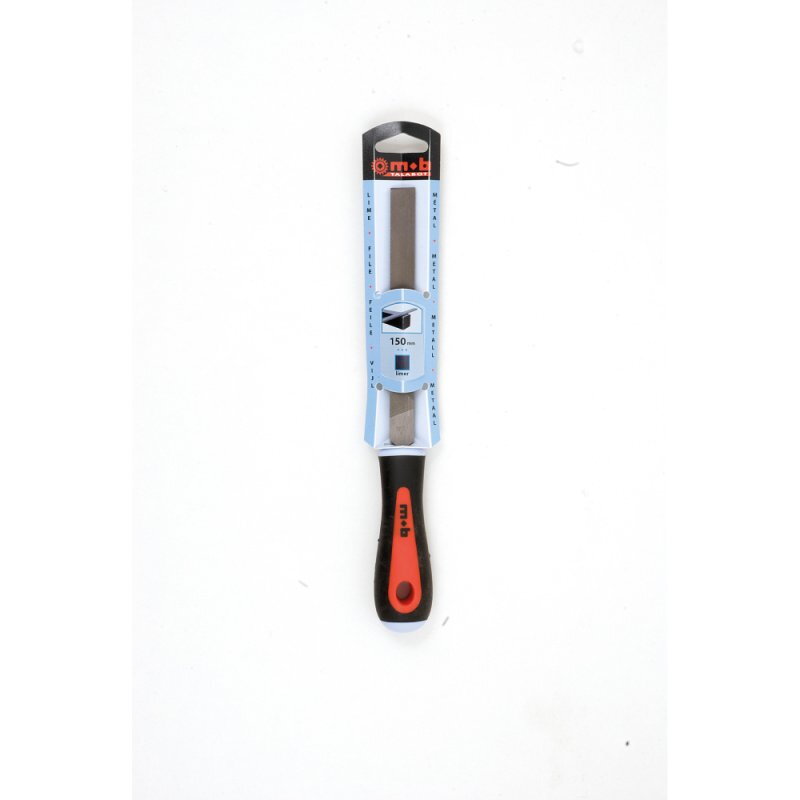 Lime plate à main bâtarde – Manche bi-matière – Acier allié au chrome – Dureté 65 ± 2 HRC – MOB