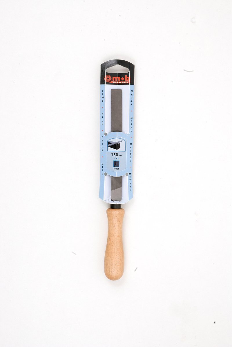 Lime plate à main mi-douce – Manche bois dur PEFC – Acier allié au chrome – Dureté 65 ± 2 HRC – MOB