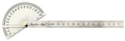 Rapporteur d'angle inox – Double graduation inversée 0 à 180° – Graduation 150 mm – MOB