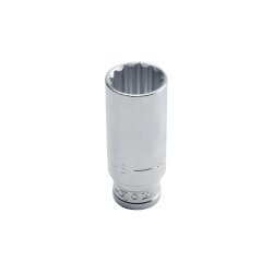 Douille 12 pans série longue 3/8" – Acier Chrome Vanadium – Épaulement ergonomique – Repérage rapide – MOB