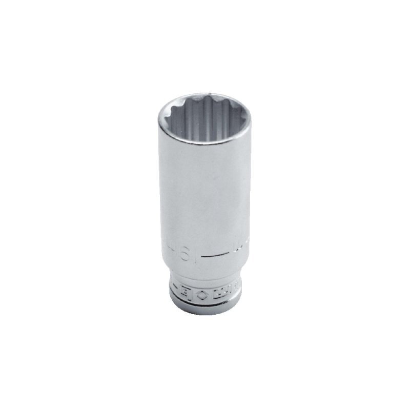 Douille 12 pans série longue 3/8" – Acier Chrome Vanadium – Épaulement ergonomique – Repérage rapide – MOB