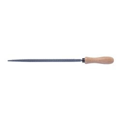 Râpe ronde grosse piqûre – Longueur 200 mm – Acier 0,45 % carbone – Dureté 53 HRC – Manche bois dur PEFC – MOB