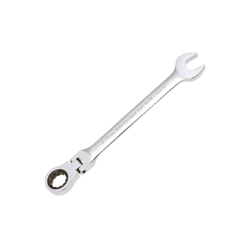 Clé mixte à cliquet articulée – Ouverture à 180° – Acier Chrome Vanadium – Cliquet 5° – 8 à 19 mm – MOB