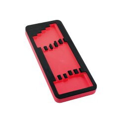 Module mousse vide pour 5 clés mixtes – Dimensions 27 à 32 mm – Mousse bicolore – 385 × 165 mm – MOB