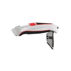 Cutter de sécurité avec dragonne – Lame auto-rétractable – Corps métallique robuste – Porte-outil ceinture – MOB