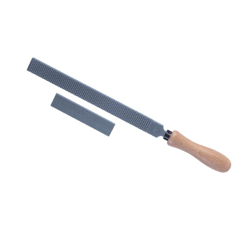 Lime mixte 200 mm – 1 face lime et 1 face râpe – Manche bois dur PEFC – MOB