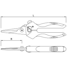 Cisaille universelle droite bi-matière MOB 210 mm